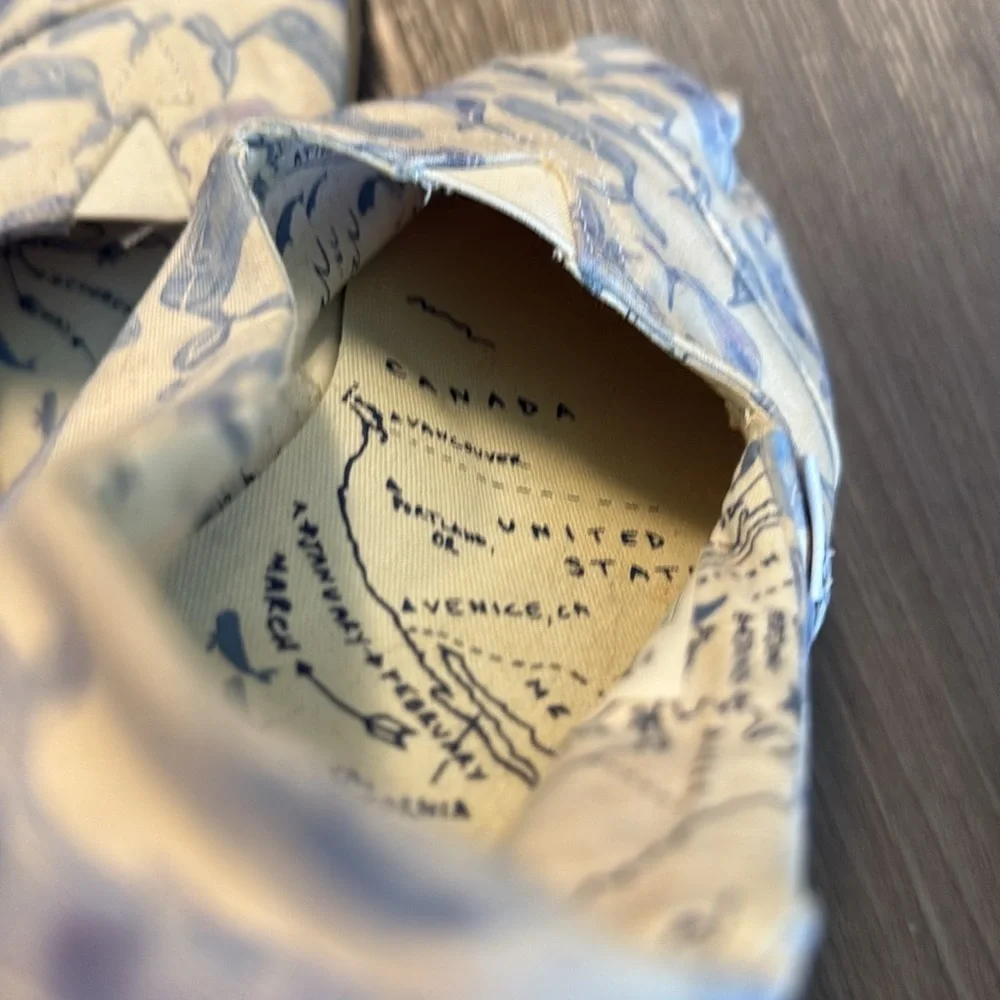 Toms Oceana Classic Multi Watercolor Whale Canvas Espadrilles Slip Ons 11